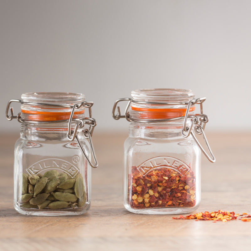 Bocal à clip pour épices carré - 70ml - Kilner - Bocal - - La Guilde Culinaire
