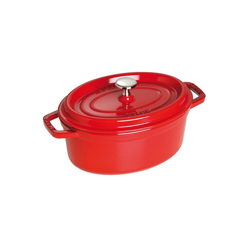 Cocotte ovale fonte et émail Rouge 33cm 6.7L - Staub - Cocotte - - La Guilde Culinaire
