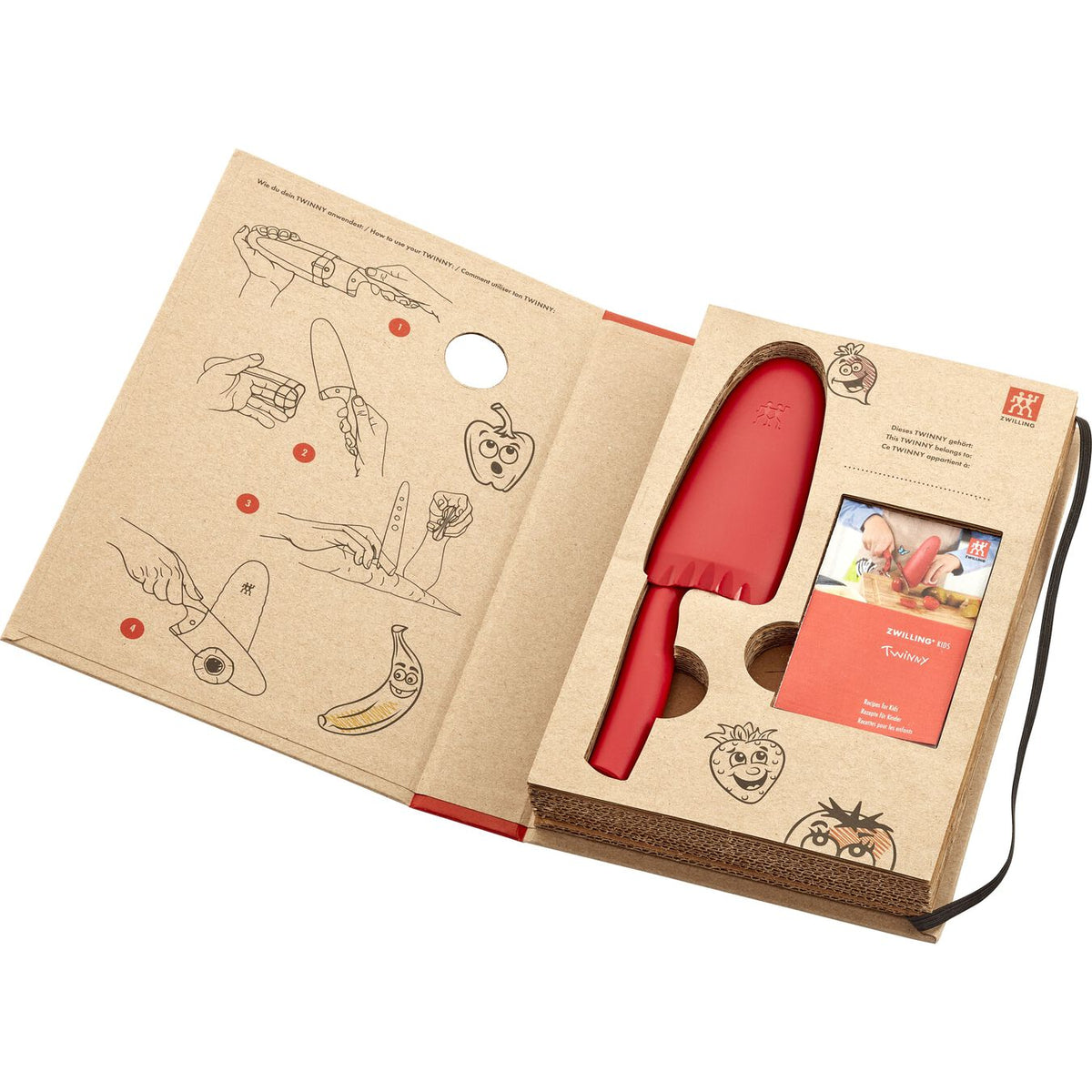 Couteau de Chef pour enfant rouge - 4" - Zwilling - Couteau pour enfant - - La Guilde Culinaire