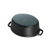 Cocotte ovale fonte et émail Noir 16'' 41cm 12L - Staub - Cocotte - - La Guilde Culinaire