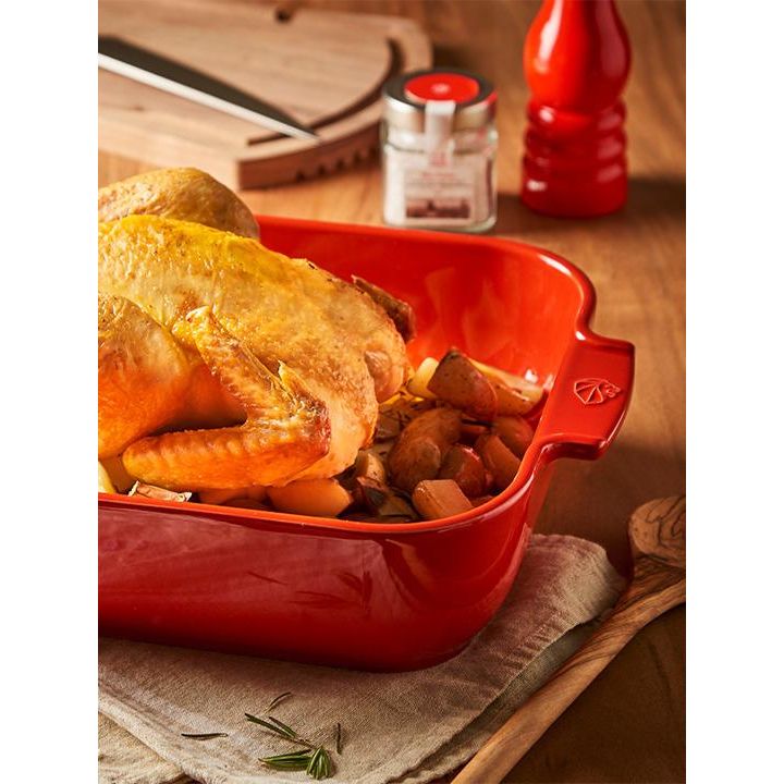 APPOLIA - Plat four en céramique rectangle rouge 25cm-10" - Peugeot - Plat pour four - - La Guilde Culinaire