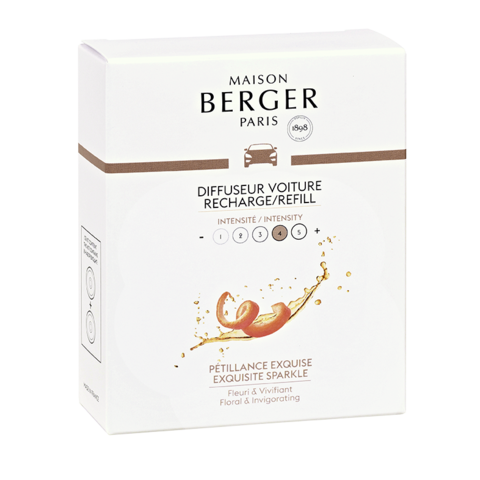 Coffret de 2 recharges pour diffuseur voiture - Pétillance Exquise - Maison Berger Paris - Diffuseur de voiture - - La Guilde Culinaire