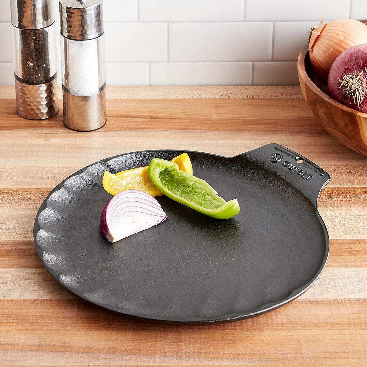 Plat à gril en fonte - Outset - Support de cuisson pour BBQ - - La Guilde Culinaire