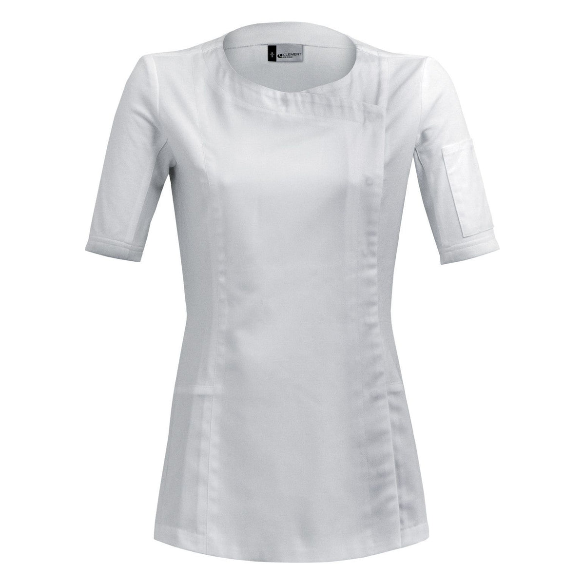 Veste de cuisine Dolce * Blanc Courtes T0 - UE S-36/38 - US 30/31 - Clement Design - Veste cuisine femme - DOLCE BLANC MC T0 - La Guilde Culinaire
