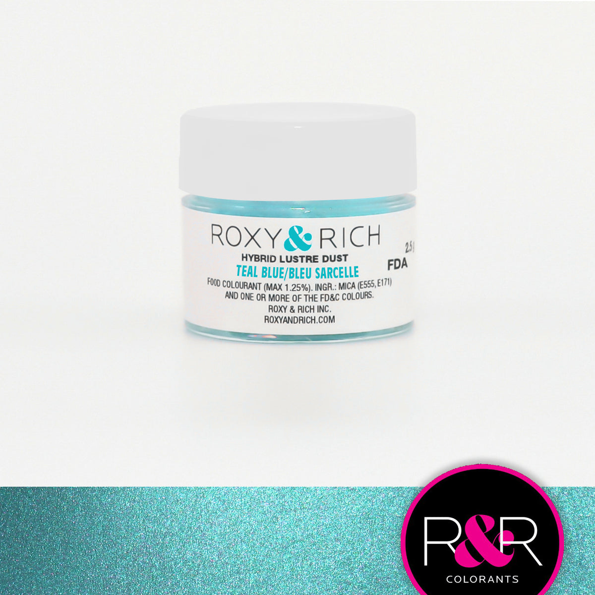 Poudre lustrée hybride Bleu Sarcelle - Roxy & Rich - Poudre lustrée - - La Guilde Culinaire