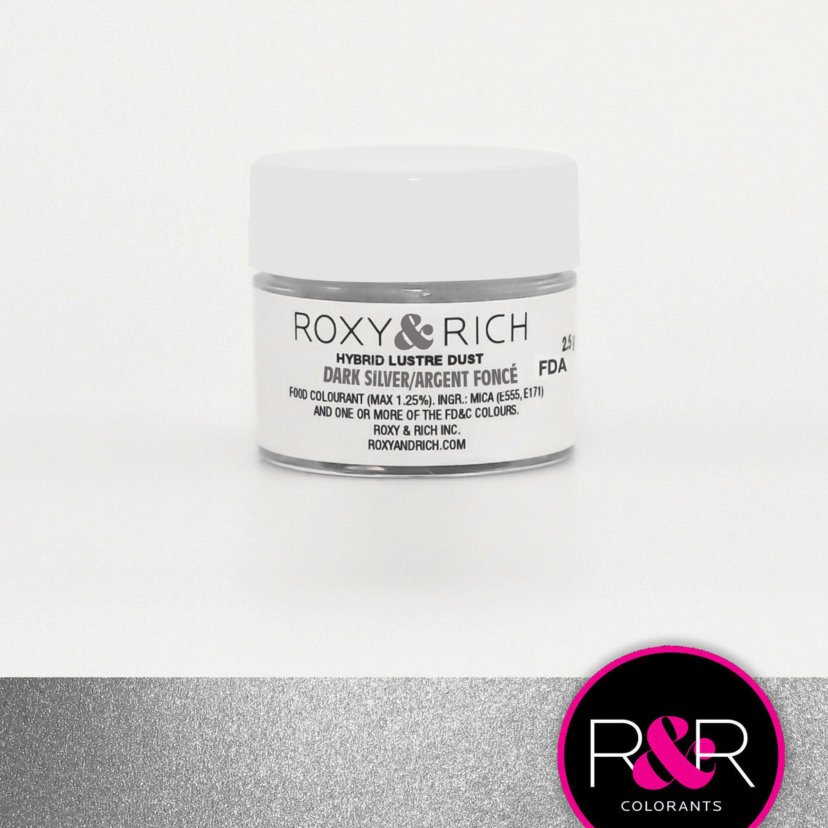 Poudre lustrée hybride Argent Foncé - Roxy & Rich - Poudre lustrée - - La Guilde Culinaire