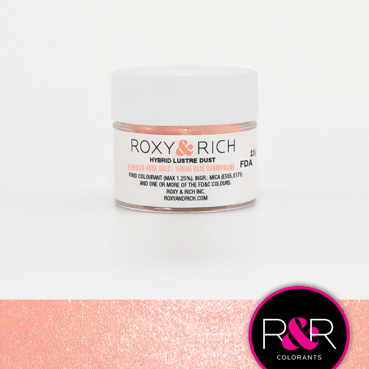 Poudre lustrée hybride Tendre Rose Champagne - Roxy & Rich - Poudre lustrée - - La Guilde Culinaire