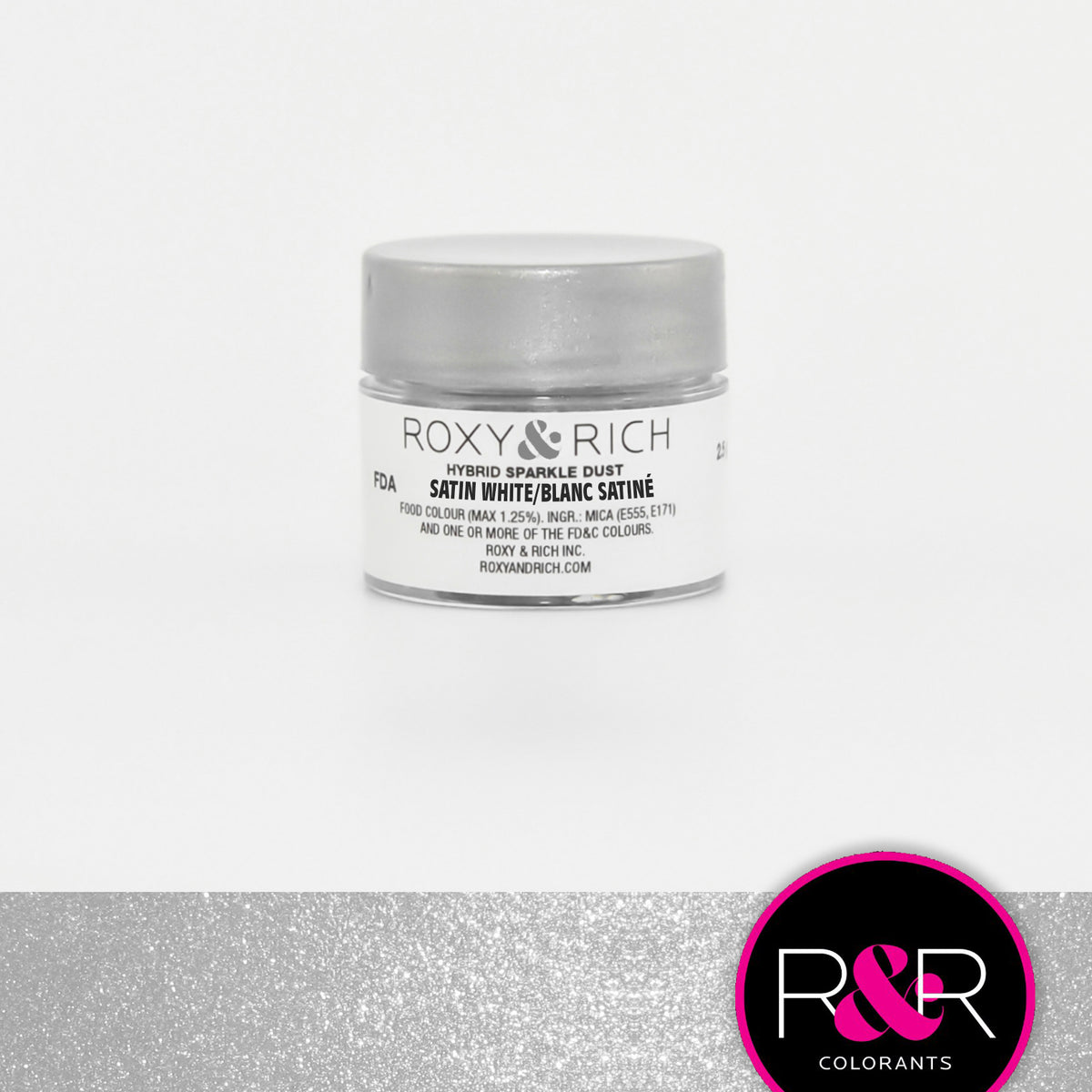 Poudre étincelante hybride Blanc Satiné - Roxy & Rich - Poudre étincelante - - La Guilde Culinaire