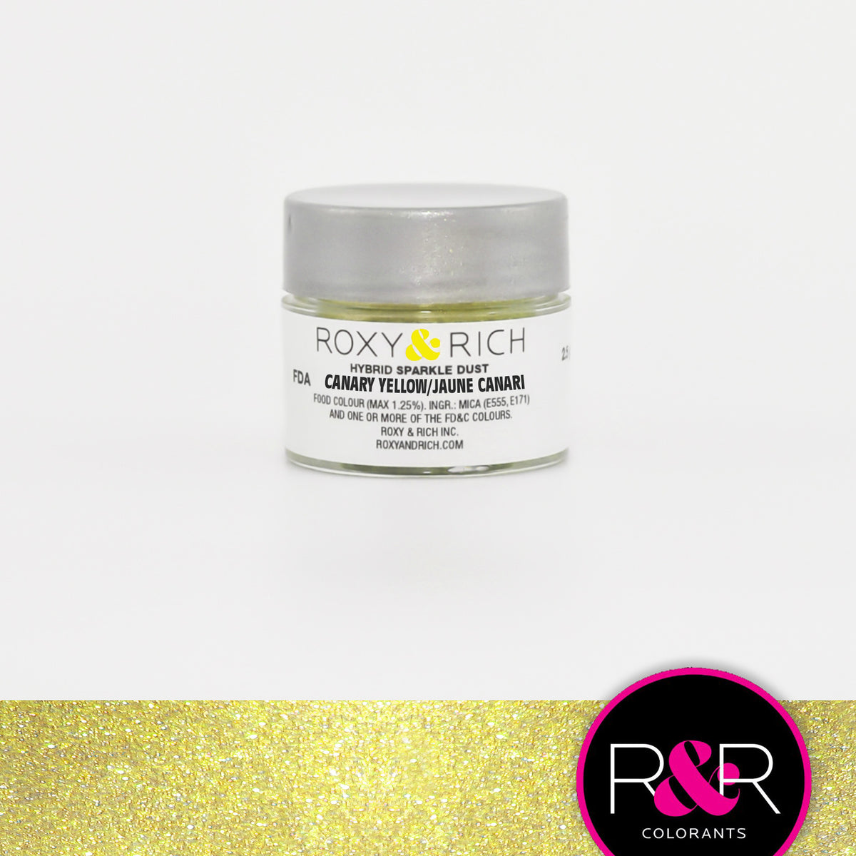 Poudre étincelante hybride Jaune Canari - Roxy & Rich - Poudre étincelante - - La Guilde Culinaire