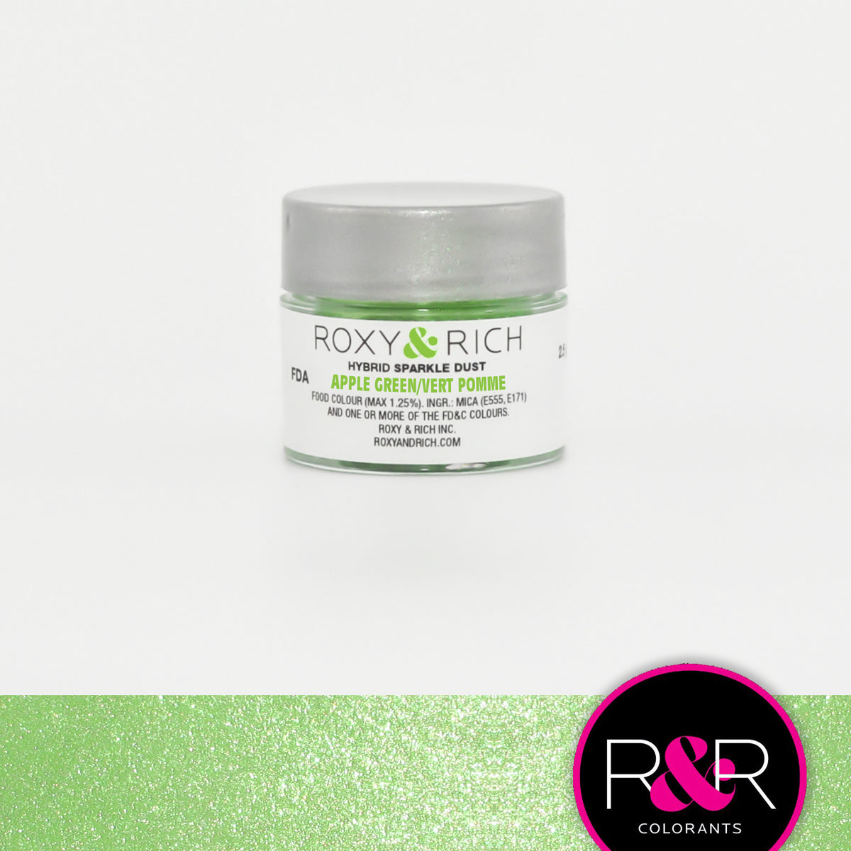 Poudre étincelante hybride Vert Pomme - Roxy & Rich - Poudre étincelante - - La Guilde Culinaire