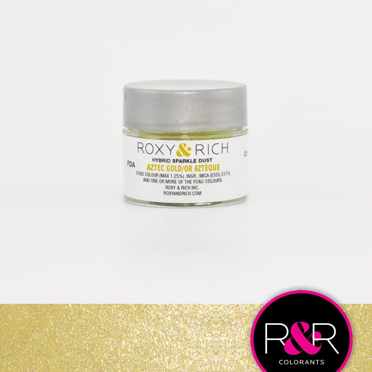 Poudre étincelante hybride Or Aztèque - Roxy & Rich - Poudre étincelante - - La Guilde Culinaire
