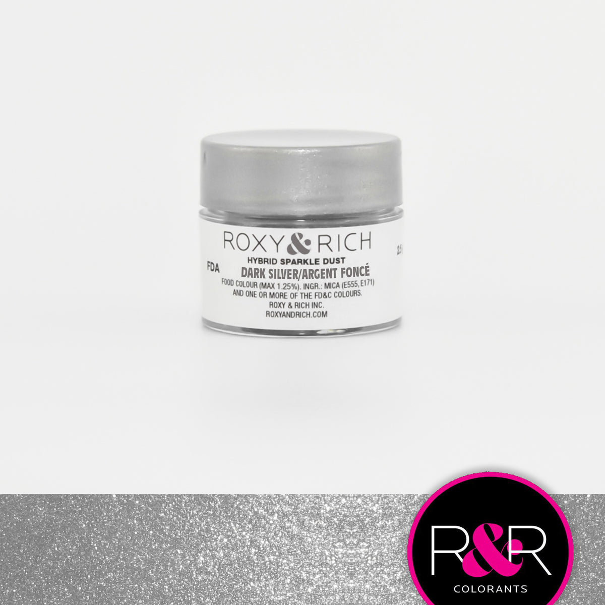 Poudre étincelante hybride Argent Foncé - Roxy & Rich - Poudre étincelante - - La Guilde Culinaire