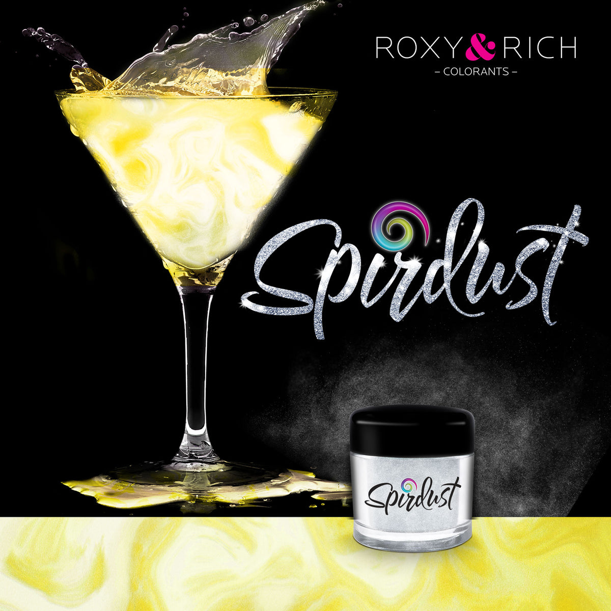 Poudres brillantes comestibles pour boissons - OR PERLÉ - SPIRDUST - Roxy & Rich - Colorant pour boisson - - La Guilde Culinaire