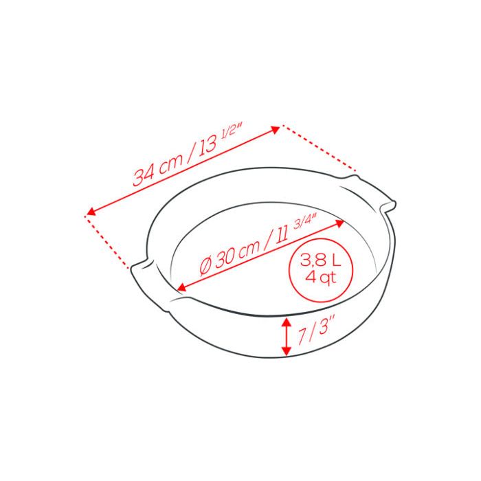 APPOLIA - Plat four en céramique rond écru 34cm-13,4" ! - Peugeot - Plat pour four - - La Guilde Culinaire