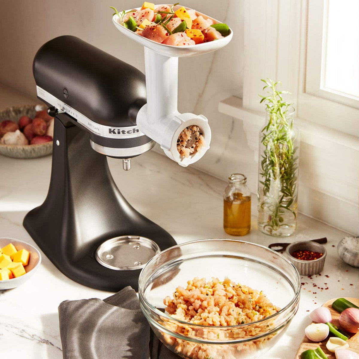Accessoire Hachoir pour batteur sur socle KitchenAid - Kitchenaid - Hachoir - - La Guilde Culinaire