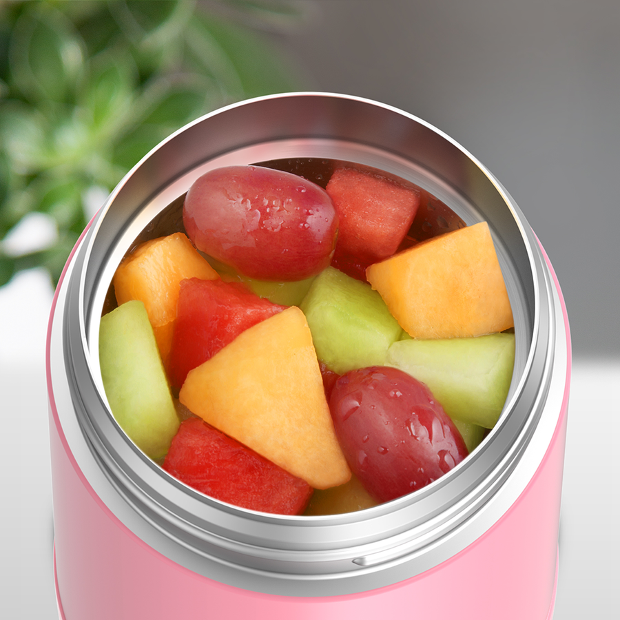 Contenant alimentaire Funtainer en acier inoxydable avec cuillère 16oz - Rose * - Thermos - Contenant pour aliment - - La Guilde Culinaire