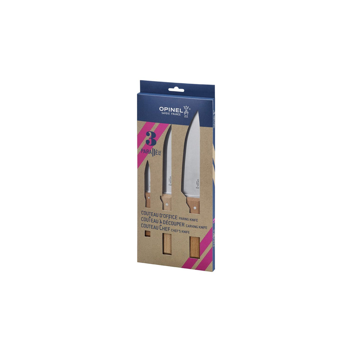 OPINEL - Coffret de 3 couteaux essentiels - Opinel - Ensemble de couteaux - - La Guilde Culinaire