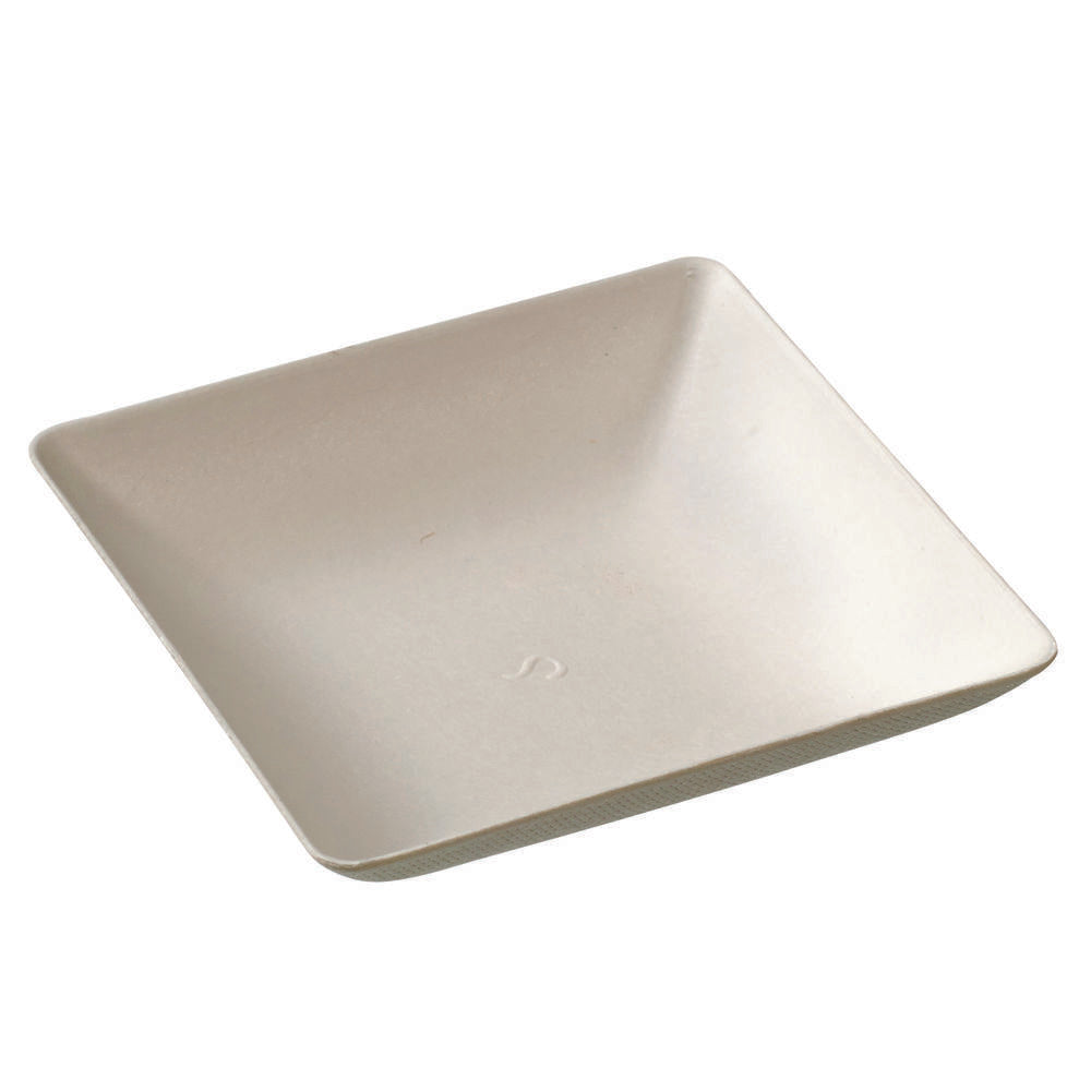 Mini Assiette Imagine pulpe de canne à sucre - 65 x 65 mm - paquet de 50 - Solia - Service de table jetable - - La Guilde Culinaire