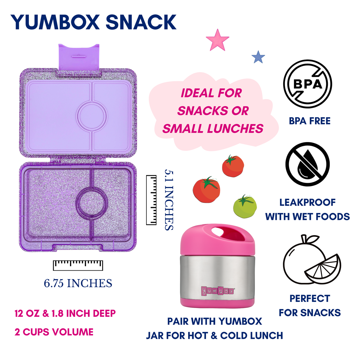 Collection de paillettes format snack - Yumbox - Boîte à repas - - La Guilde Culinaire