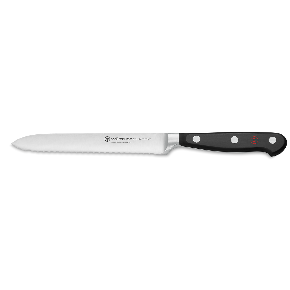 Couteau à lame dentelé 14 cm/5.5" - Classic - Wüsthof - Couteau à saucisson - - La Guilde Culinaire