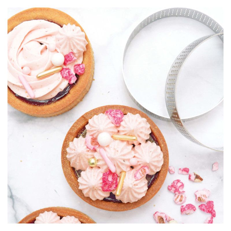 4 cercles à tartelettes perforés ronds 8 cm    - Scrapcooking - Cercle à tarte -  - La Guilde Culinaire