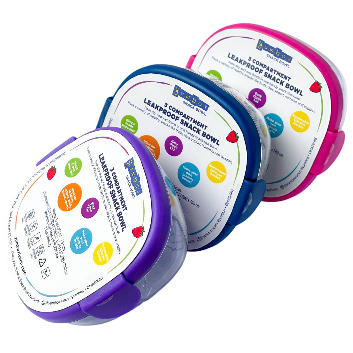 Bol à collations étanche avec 3 compartiments - Bleu marine - Yumbox - Boîte à repas - - La Guilde Culinaire