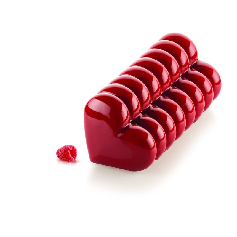 Moule à bûche cœur 3D    - SilikoMart - Moule à gâteaux -  - La Guilde Culinaire