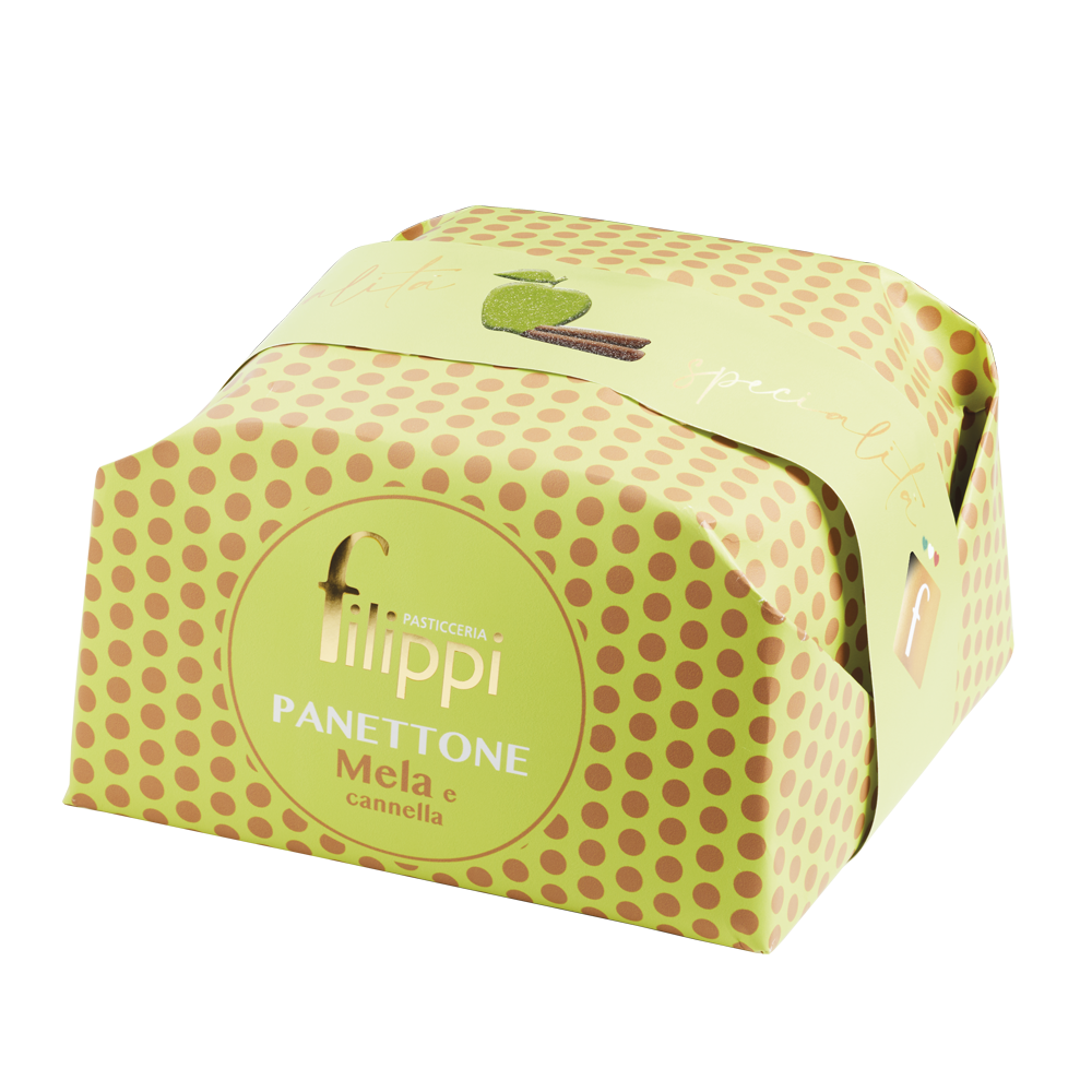 Panettone aux pommes et à la cannelle 500g - Filippi Pâtisserie - Panettone - - La Guilde Culinaire