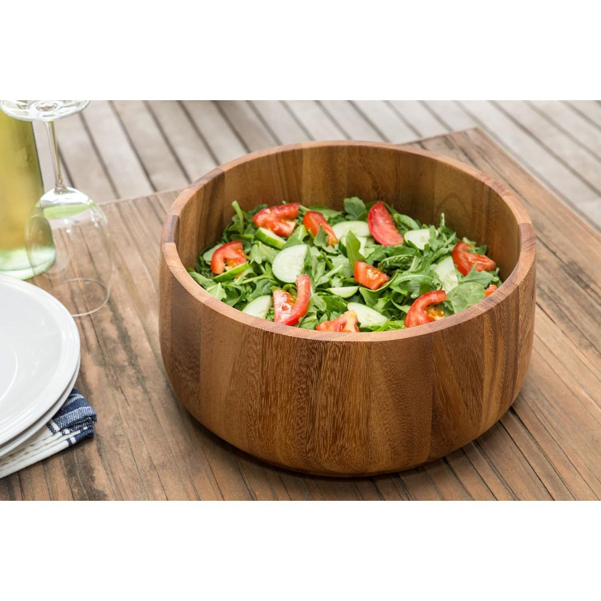 Saladier tulipe en bois d'acacia    - Ironwood - Bol à salade -  - La Guilde Culinaire