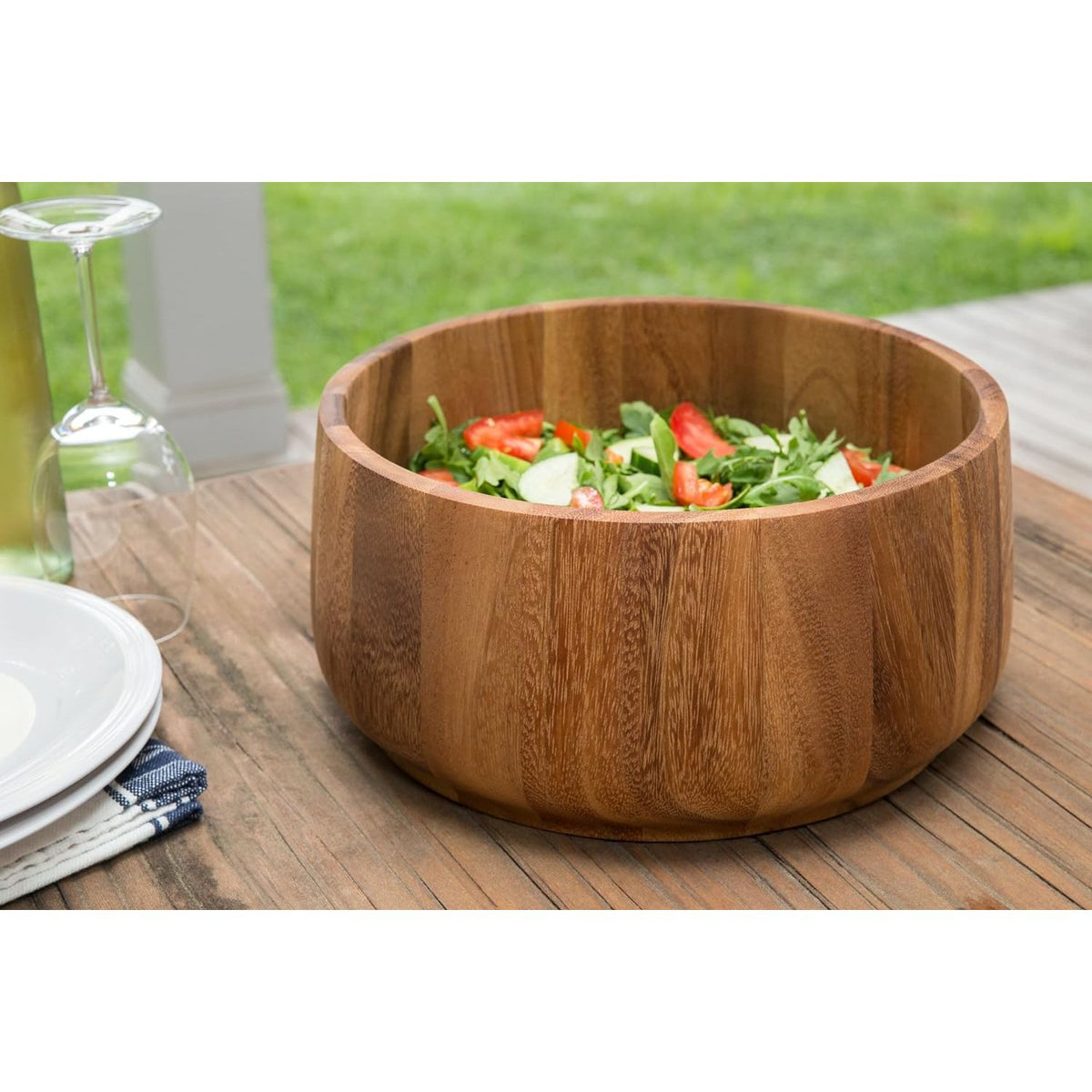 Saladier tulipe en bois d'acacia    - Ironwood - Bol à salade -  - La Guilde Culinaire
