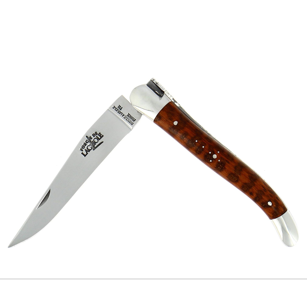 Couteau pliant 11 cm, manche en bois, mitre inox brillant – Laguiole Amourette - Laguiole - Couteau de poche - 00003667 - 1211 IN AM BRI - La Guilde Culinaire