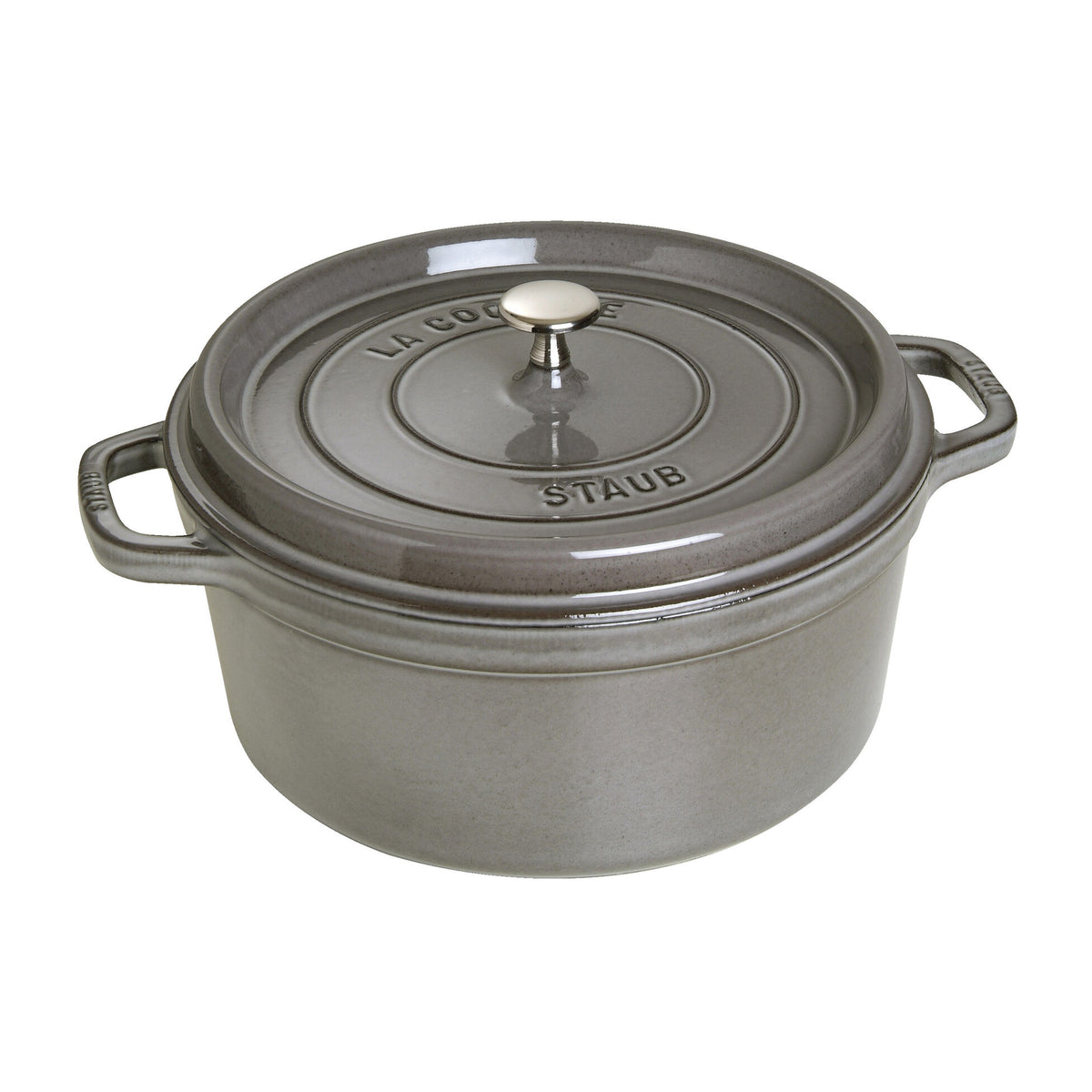 Cocotte ronde en fonte 28 cm - 6,7 L Gris graphite - Staub - Cocotte - 40509-314/ 1003926 - La Guilde Culinaire
