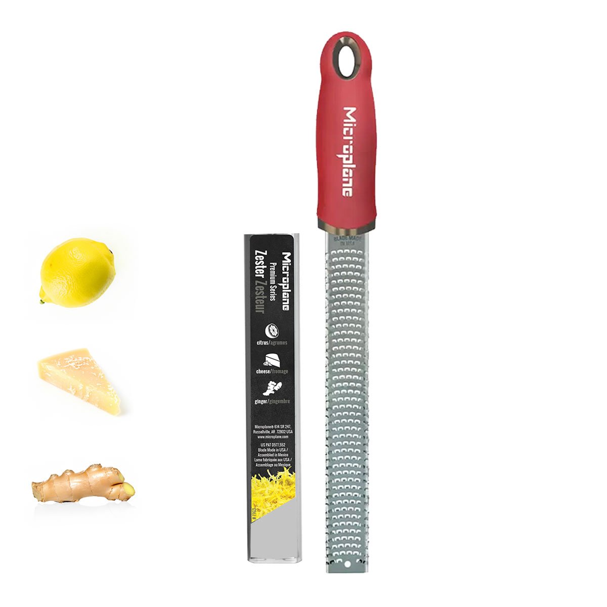 Zesteur-Râpe - Série Premium Classic (Rouge Grenade), Microplane    - Microplane - Râpe et zesteur -  - La Guilde Culinaire