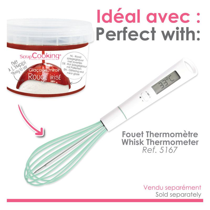 Glaçage miroir prêt à l'emploi rouge irisé 300g    - Scrapcooking - Glaçage -  - La Guilde Culinaire