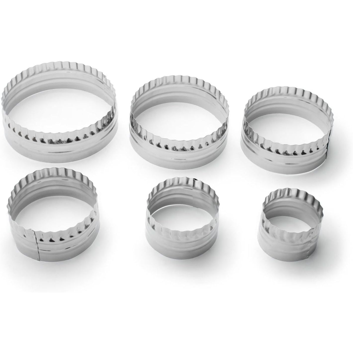 Set d'emporte-pièces ronds unis et froissés double face, 6 pcs - Fox Run - Emporte-pièce - - La Guilde Culinaire