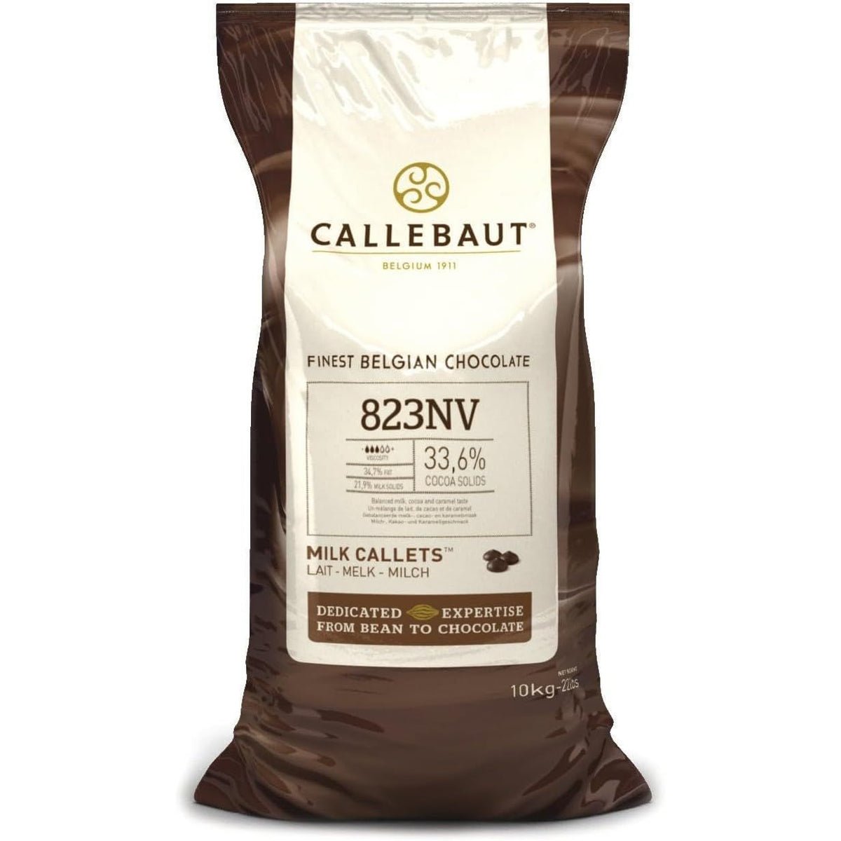 Chocolat au lait 823NV 10 kg - Callebaut - Chocolat au lait - 823NV-595 - F - La Guilde Culinaire
