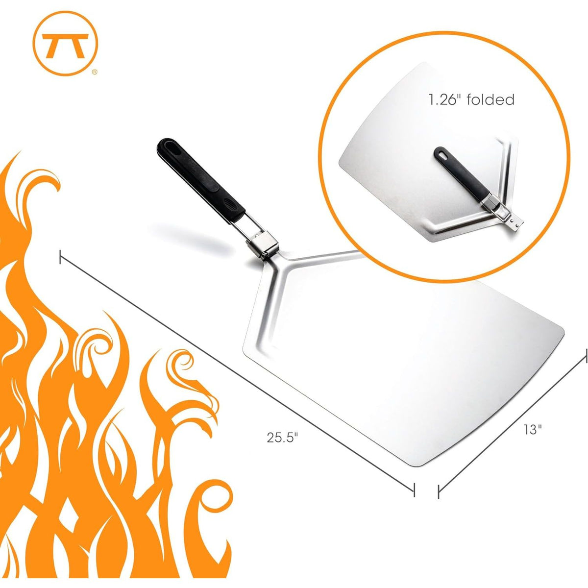 Pelle à pizza en métal avec manche rabattable, Outset XL Foxrun    - Outset - Pelle à pizza -  - La Guilde Culinaire