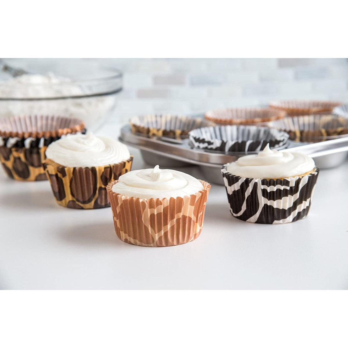 Moules en papier animaux par 75    - Fox Run - Moule à muffins -  - La Guilde Culinaire