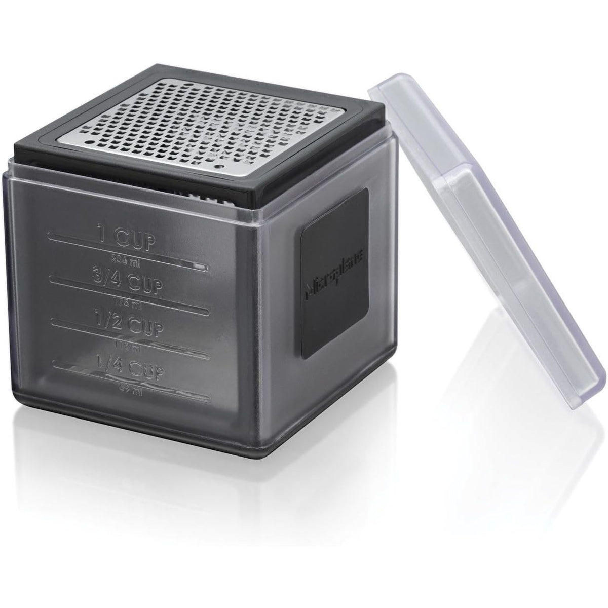 Cube Râpe 3 côtés, récupère, mesure et protège Noir - Microplane - Râpe et zesteur - 34002 - La Guilde Culinaire