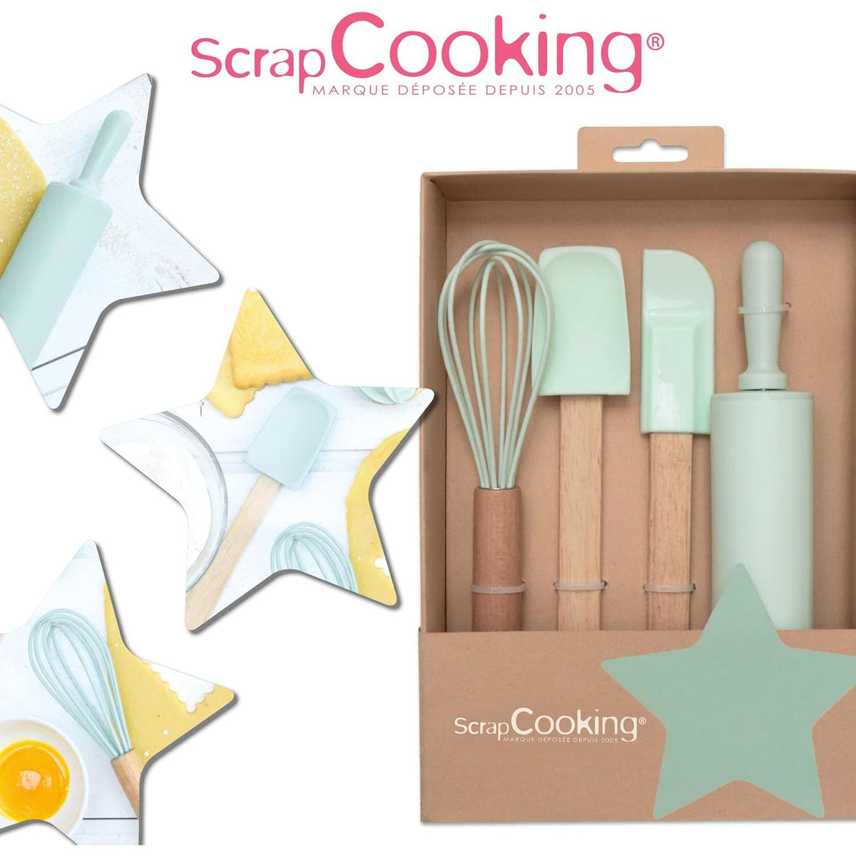Coffret 4 ustensiles pâtisserie enfants - Scrapcooking - Ensemble d'ustensiles à pâtisserie - - La Guilde Culinaire