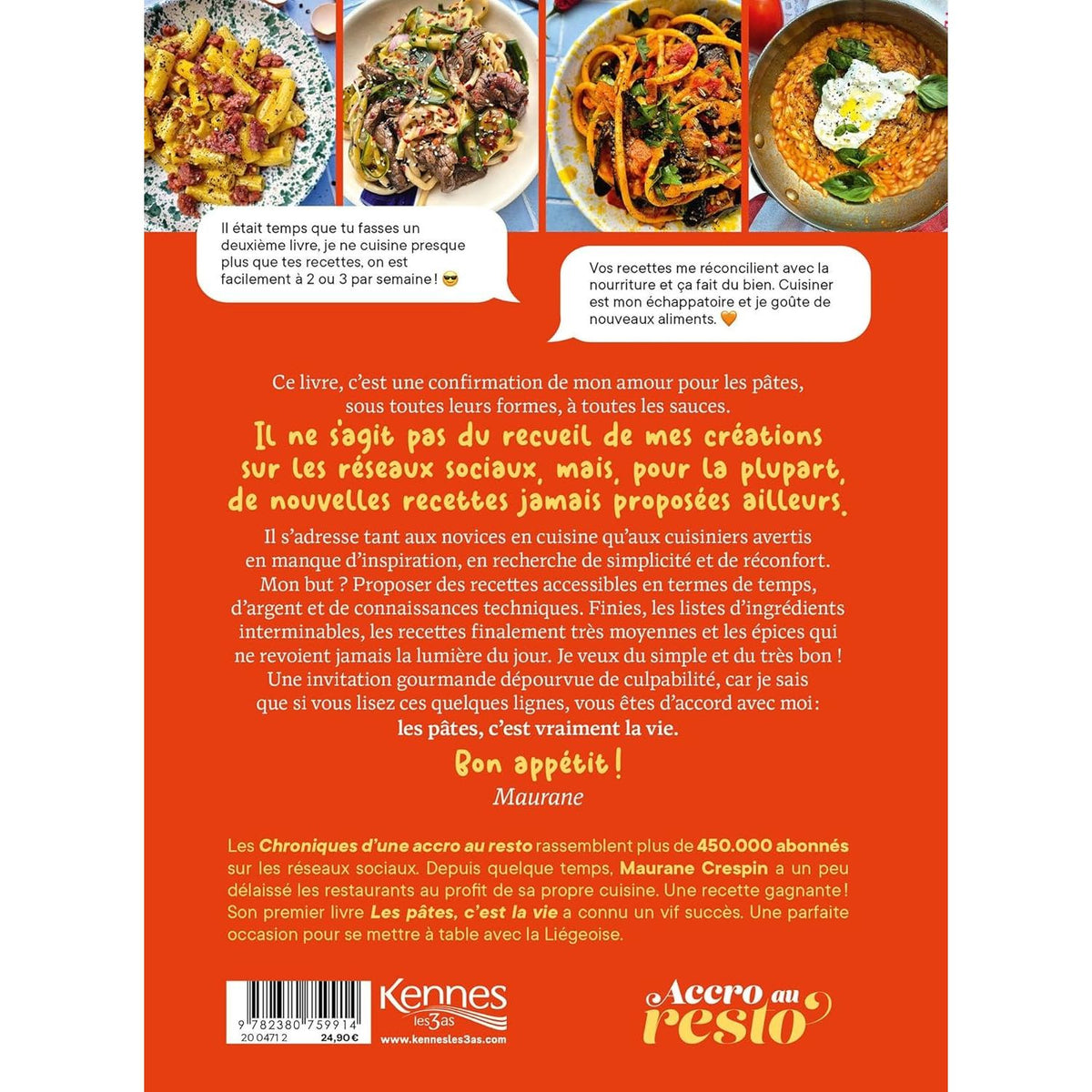 Les pâtes, c'est vraiment la vie - Kennes - Livre de cuisine - - La Guilde Culinaire