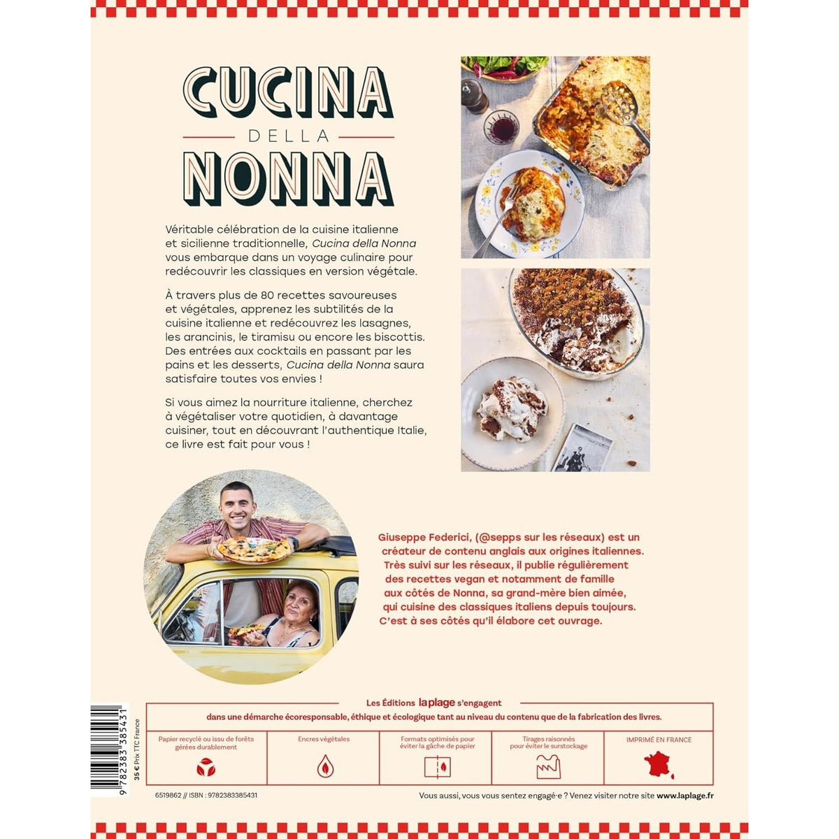 Cucina della Nonna : Les grands classiques de la cuisine italienne en version végétale - La Plage Ed. - Livre de cuisine - - La Guilde Culinaire