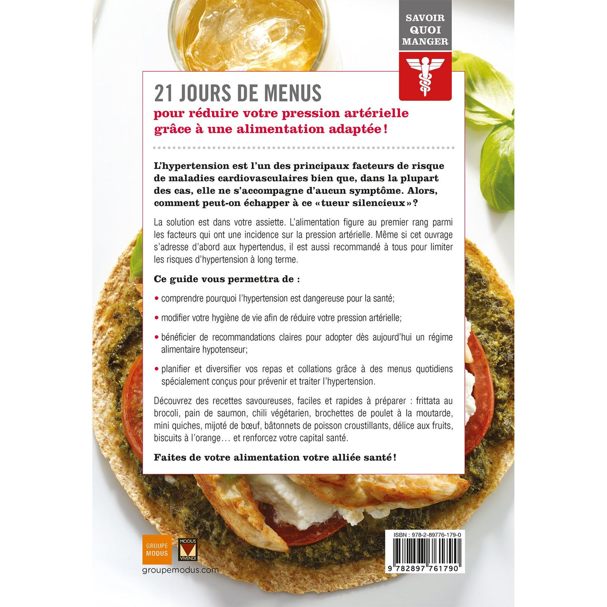 Savoir quoi manger - Hypertension    - Modus Vivendi Ed. - Livre de cuisine -  - La Guilde Culinaire