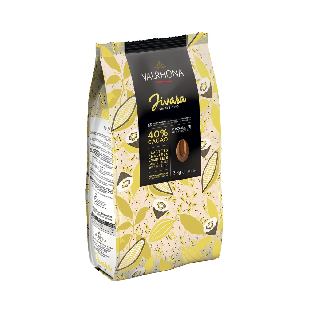 Chocolat au lait Pâtisser Jivara 40%, Valrhona 3 kg / 6.61lbs - Valrhona - Chocolat au lait - 883027 - La Guilde Culinaire