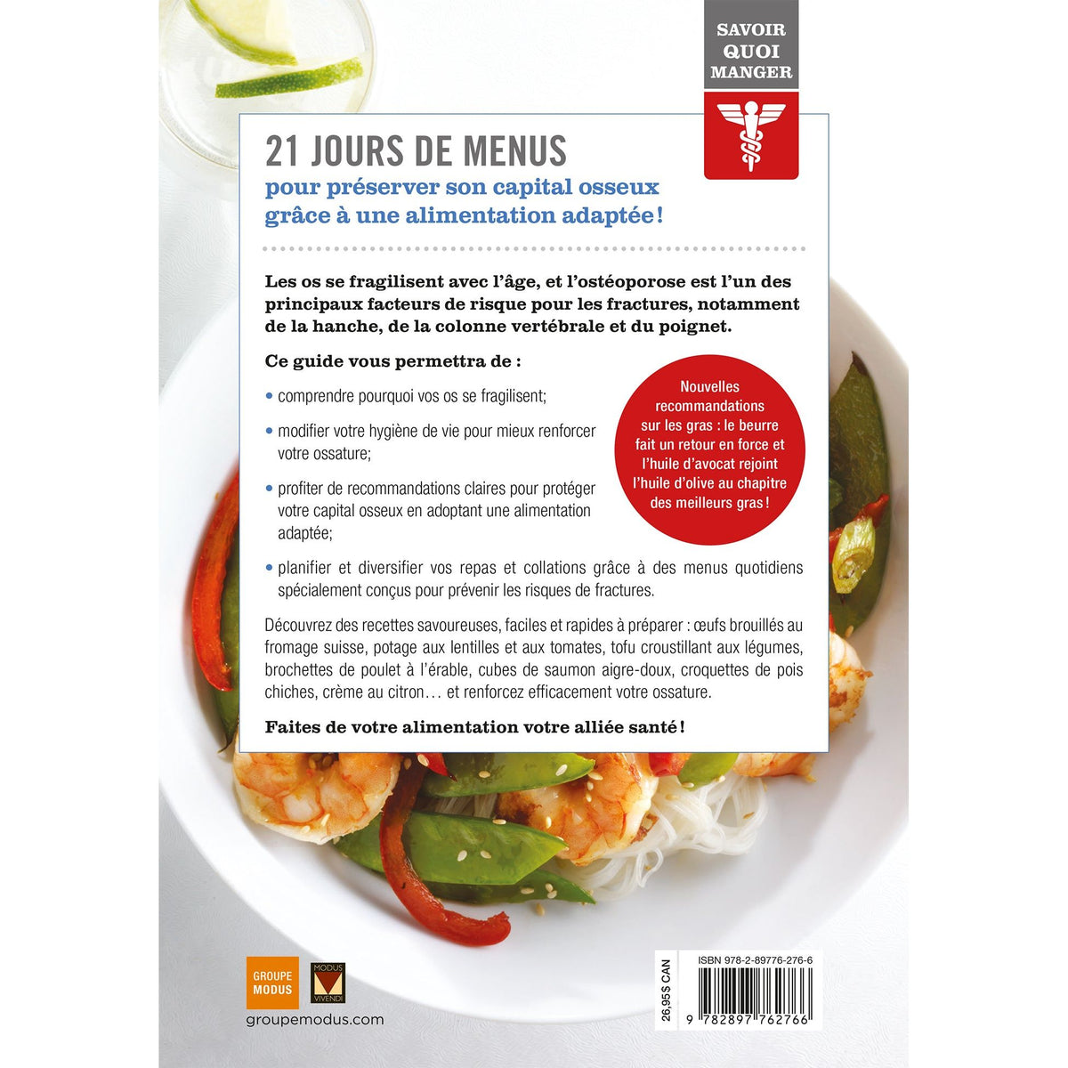 Savoir quoi manger - Ostéoporose ! - Modus Vivendi Ed. - Livre de cuisine - - La Guilde Culinaire