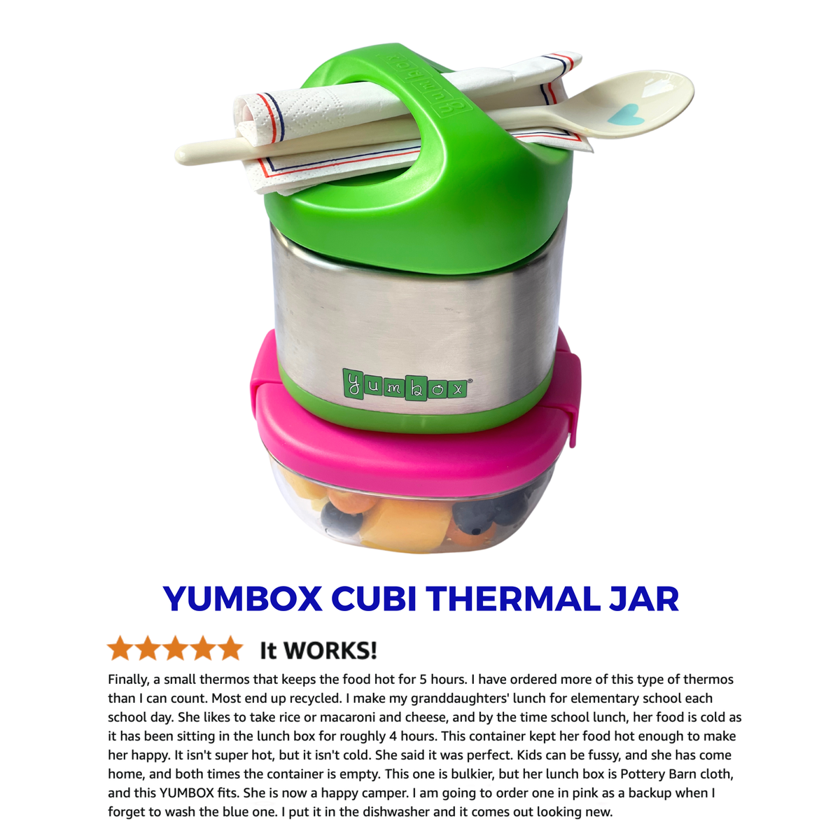 Yumbox Cubi Kids 10oz Bocal Thermique pour Nourriture Chaude et Froide - Yumbox - Boîte à repas - - La Guilde Culinaire