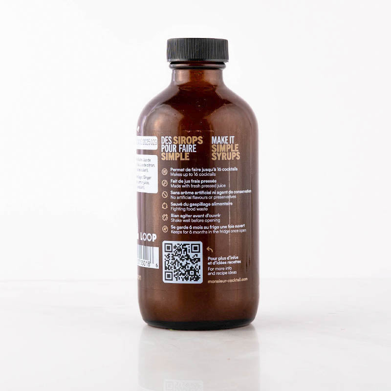 Sirop de gingembre 250 ml    - Monsieur Cocktail - Sirop -  - La Guilde Culinaire