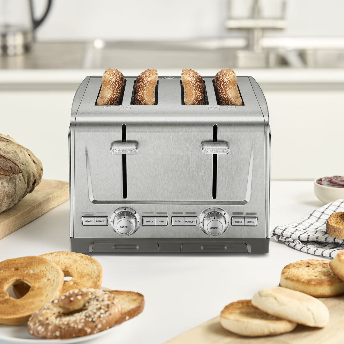 Grille-pain 4 tranches XL en acier inoxydable - Cuisinart - Grille-pain - - La Guilde Culinaire