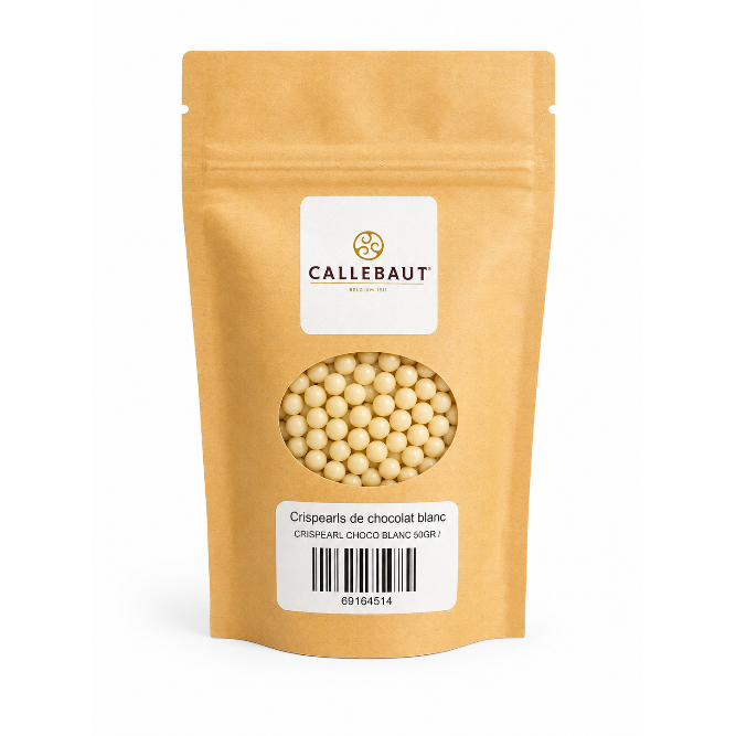 Crispearls de chocolat blanc 50GR - Callebaut - Perle croustillante - CRISPEARL CHOCO BLANC 50GR - La Guilde Culinaire