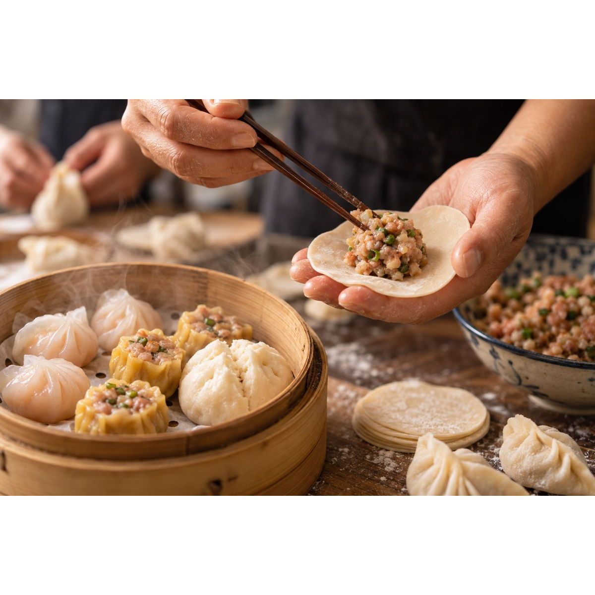 DÉCLINAISON DE PETITES BOUCHÉES ASIATIQUES - DIM SUM - La Guilde Culinaire - Cours - Cours de cuisine - - La Guilde Culinaire